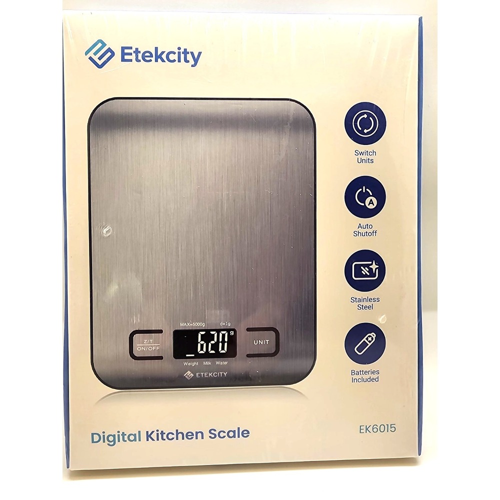 Etekcity EK6015 Digital Kitchen Scale Stainless Steel Food Scale 11lb / 5000g